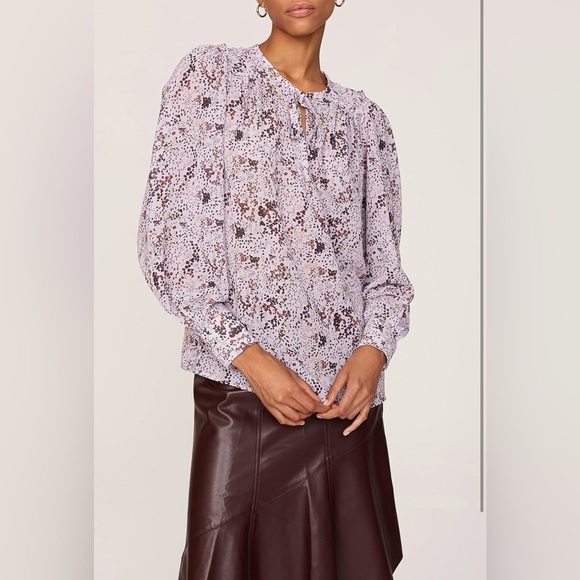 Derek Lam Collective Store RTR Design Collective Floral Tie Neck Top - Picture 3 of 7